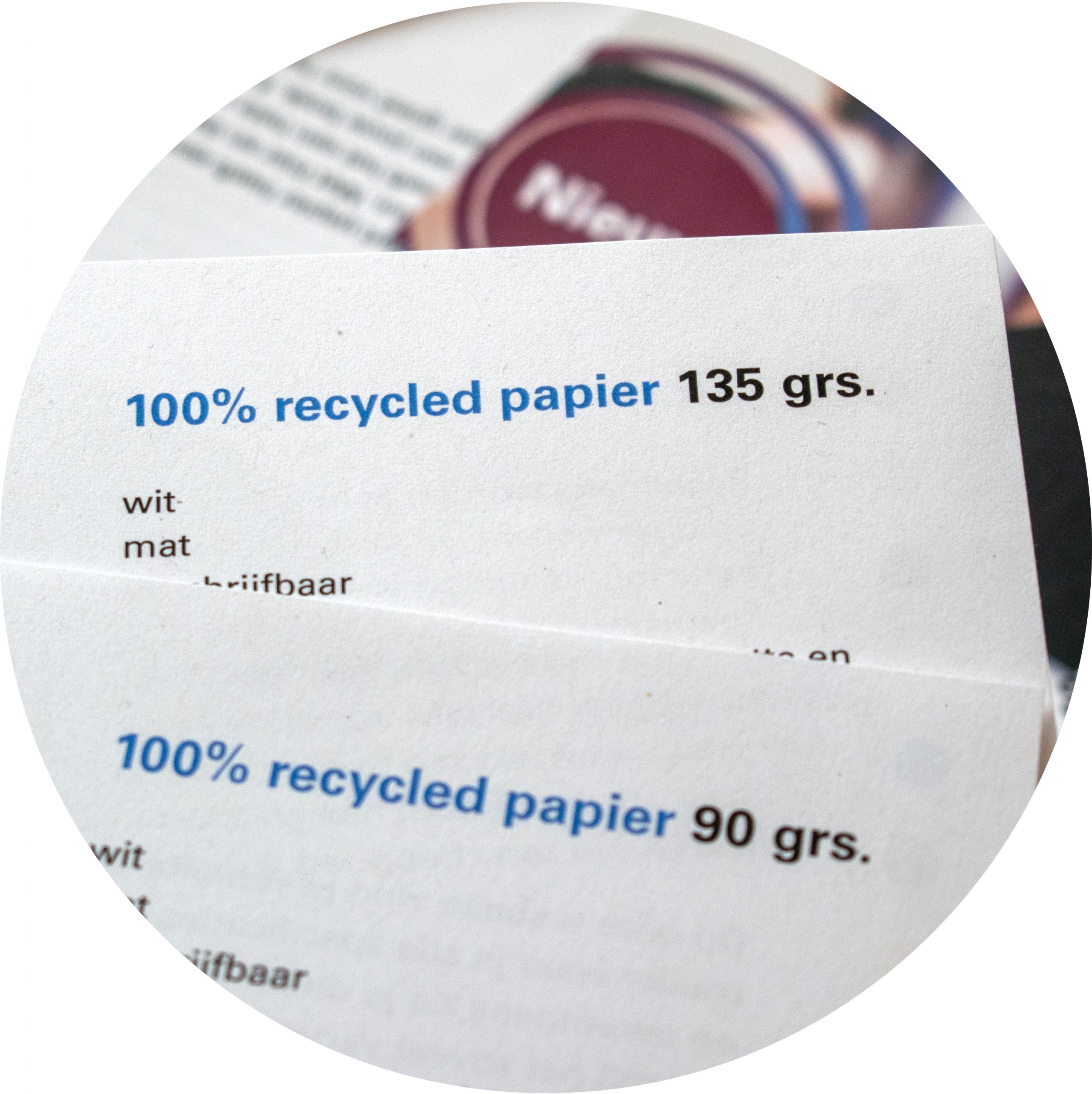 100% recycled papier