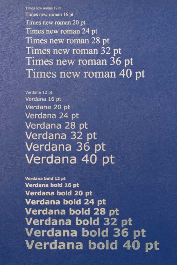 voorbeeld digitale foliedruk op kunstleer