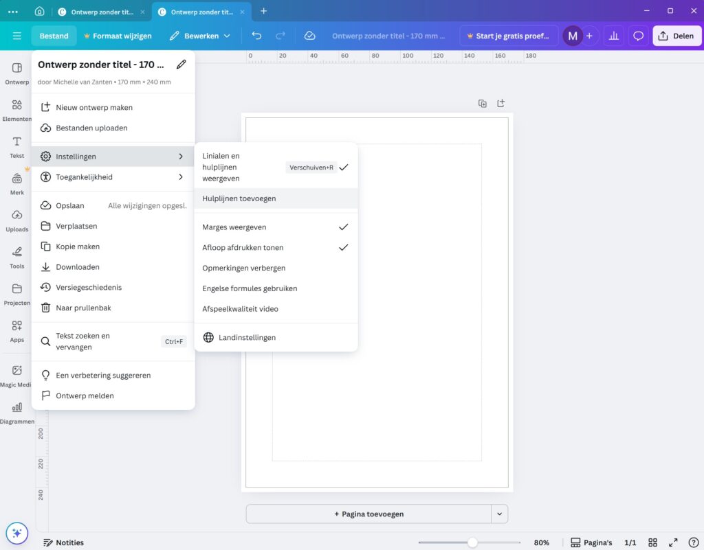 Canva boek maken - Canva hulplijnen
